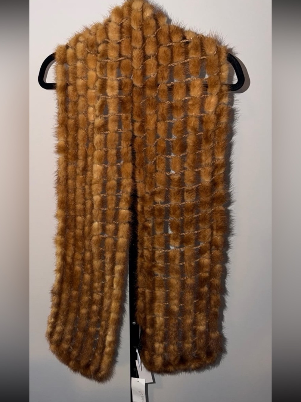 Mink Fur Yarn Knit Sole /Scarf Women Luxury